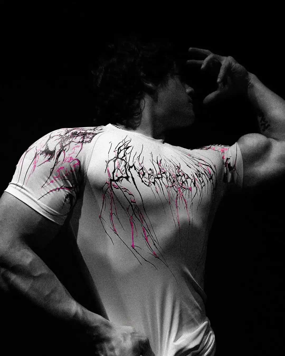 2025 New Breathedivinity Red Gothic Pattern Fitness Shirt Summer Breathable Quick Dry Fit Men Women Gym Sportswear Trendy Tee W250603