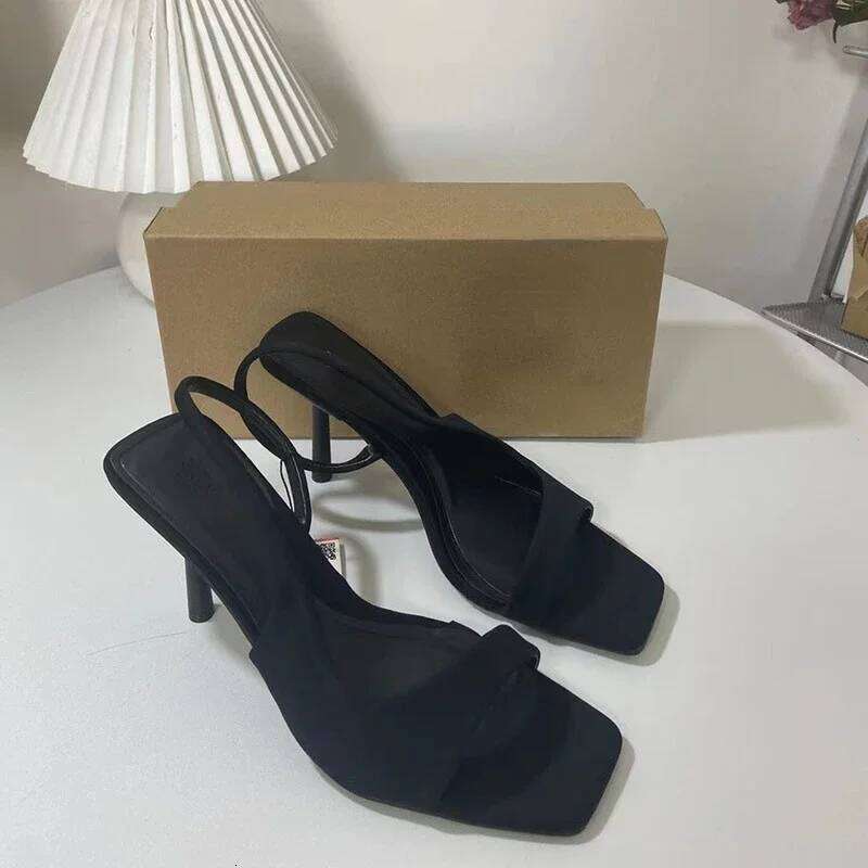 Women's High-heeled Sandals Open Toe Elegant Slingbacks Trendy Design 2024 Summer Ladies Shoes Large Size Back Strap Footwear