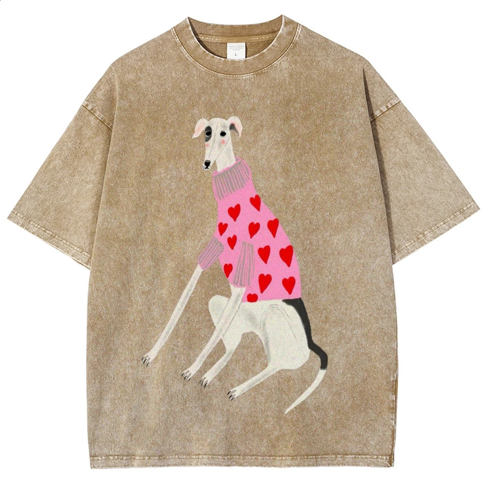 Unisex Washed 100% Cotton Womens T-Shirt Funny Cartoon Print High Quality Puppy Comfortable Fit Tee for All Genders 250529