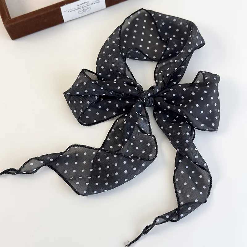 K-Style Animal Print Polka Dot Scarf Belt Boho Hair Band TikTok Viral Spring Summer Satin Accessories Luxe Versatile Scarf W250602