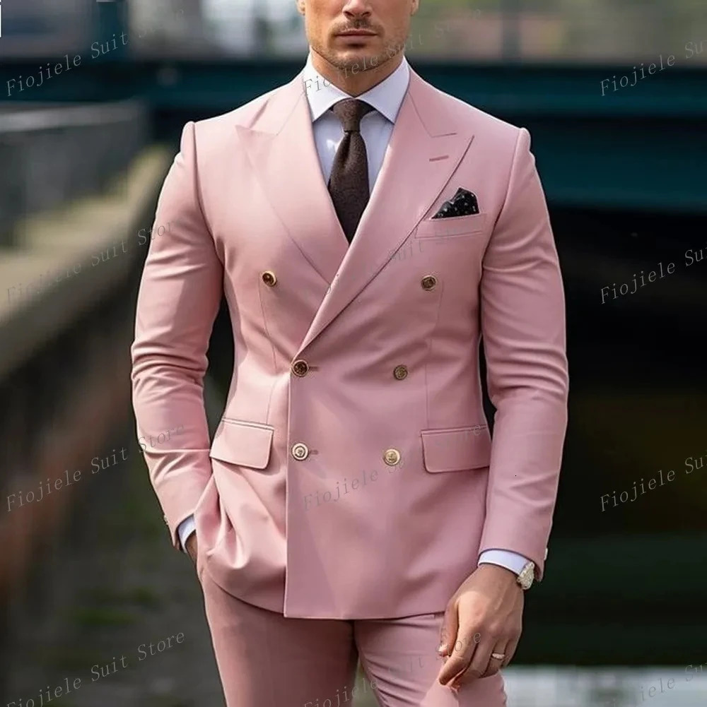 Beige Business Suit Men Tuxedos Groom Groomsman Formal Prom Wedding Party 2 Piece Set Jacket And Pants 250603