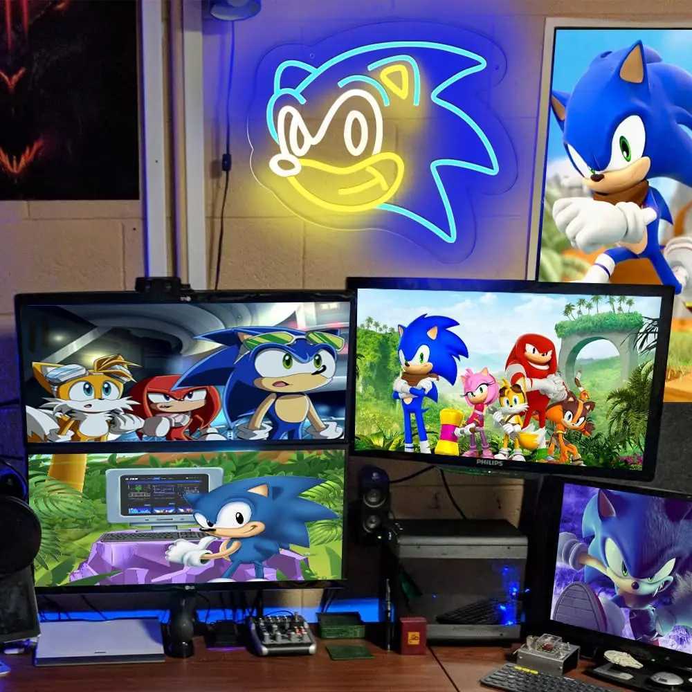 The Hedgehog Neon Signs Anime LED Gamer Neon Sign USB Power Light Up Signs Creative Gifts Birthday Party Christmas XJ250602