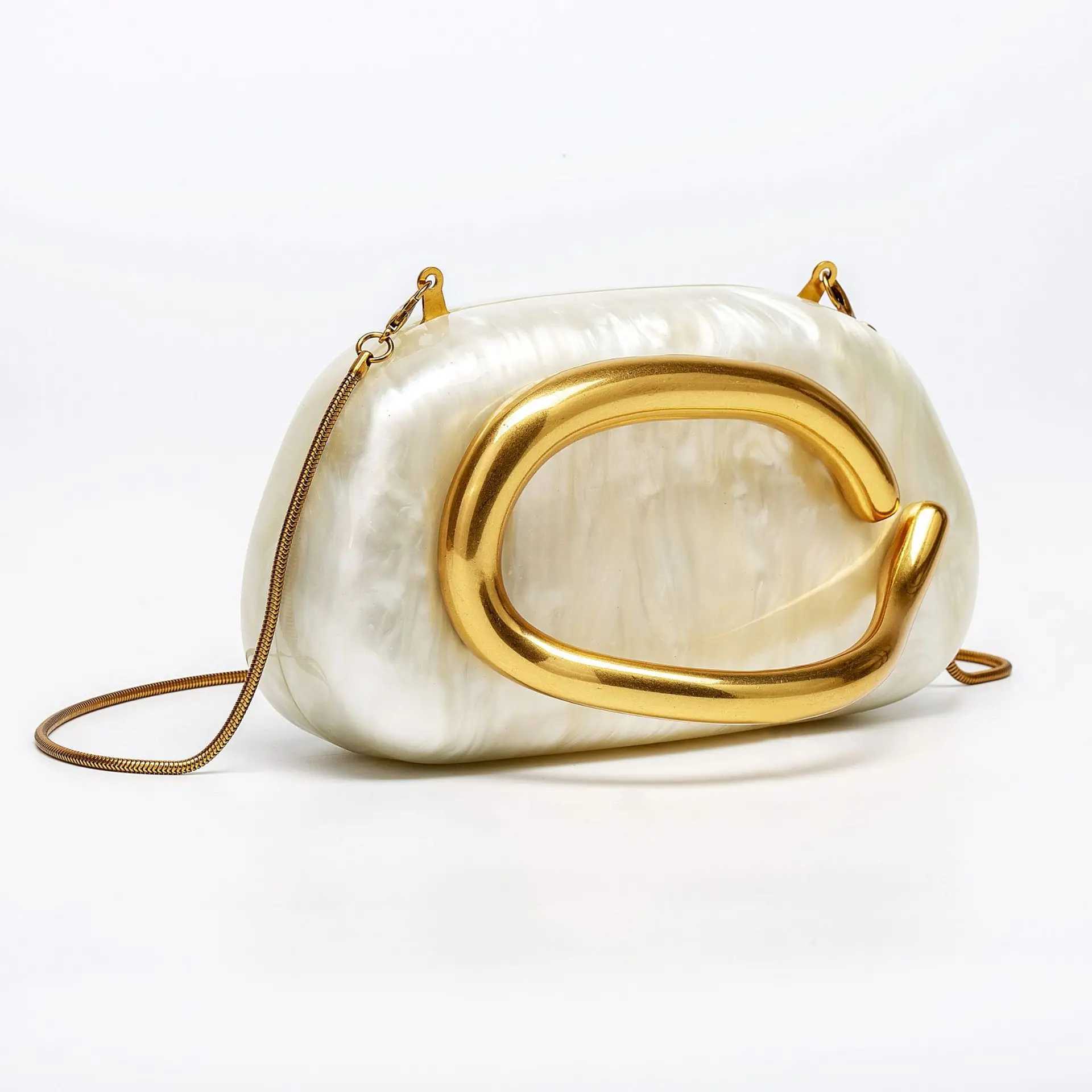 Women Gold Closure Clutch Bag Evening Wedding Party Cute Box Metal Holder Brand Handbags Womens Handbag Ladies Female Evening W250602