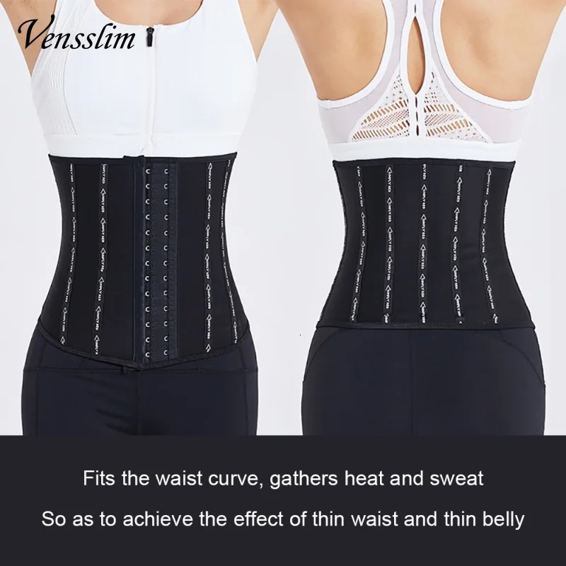Vensslim Waist Trainer Belt for Women Slimming Waist Trimmer Corset Belly Body Shaper Band Sauna Sweat Girdle with Sauna Effect 250528