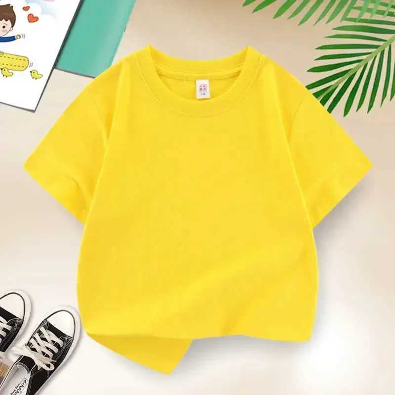 New Candy Color 100% Cotton T-Shirts Kids Plain T Shirt Tops for Boys Girls Baby Blank Clothes White Black Children Summer Tees T250603