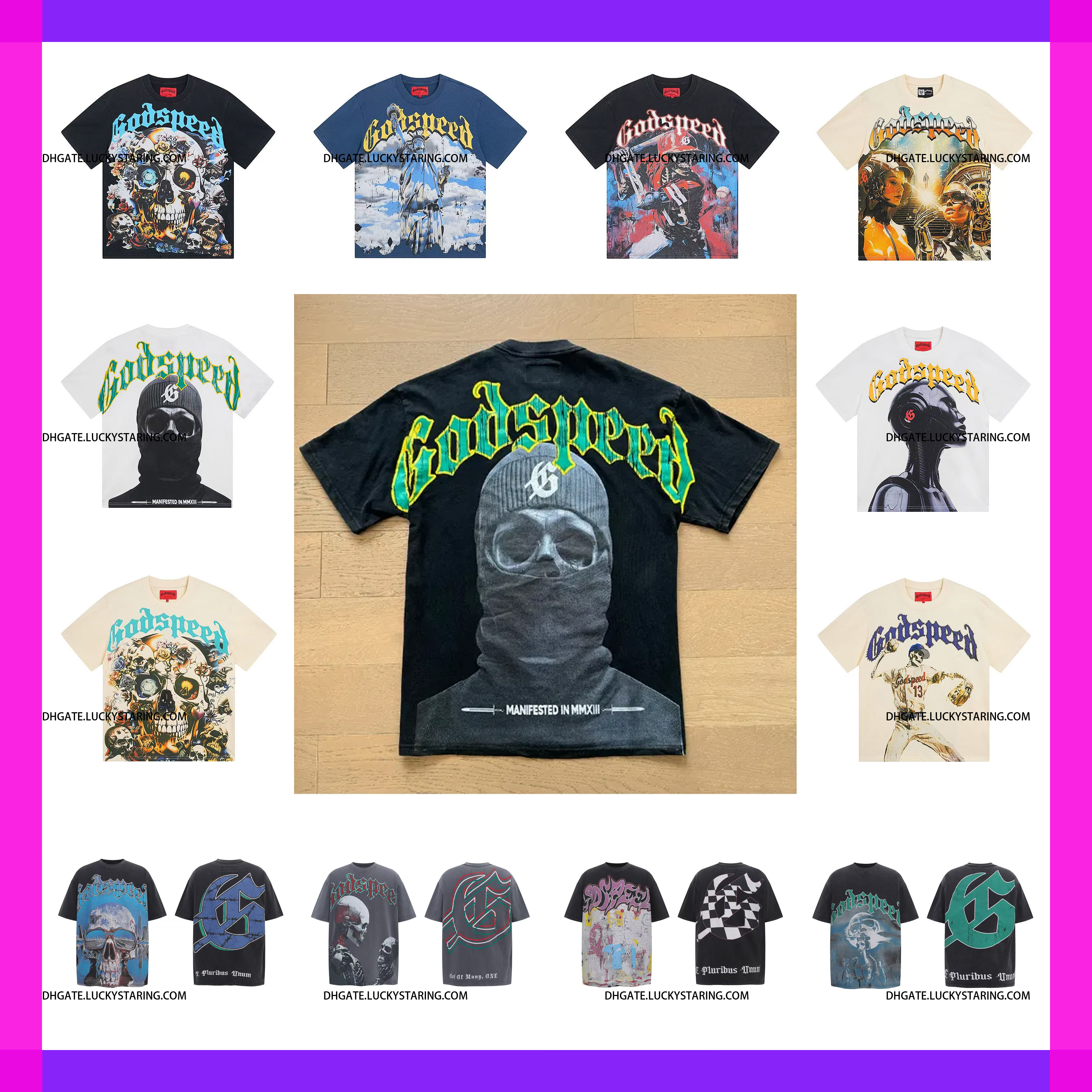 Godspeed Designer T Shirt - American Trend Cotton Crew Neck Tee - Summer Casual Shirt for Men - Premium Quality Cotton Tee - Stylish Designer Shirt Men T Shirt