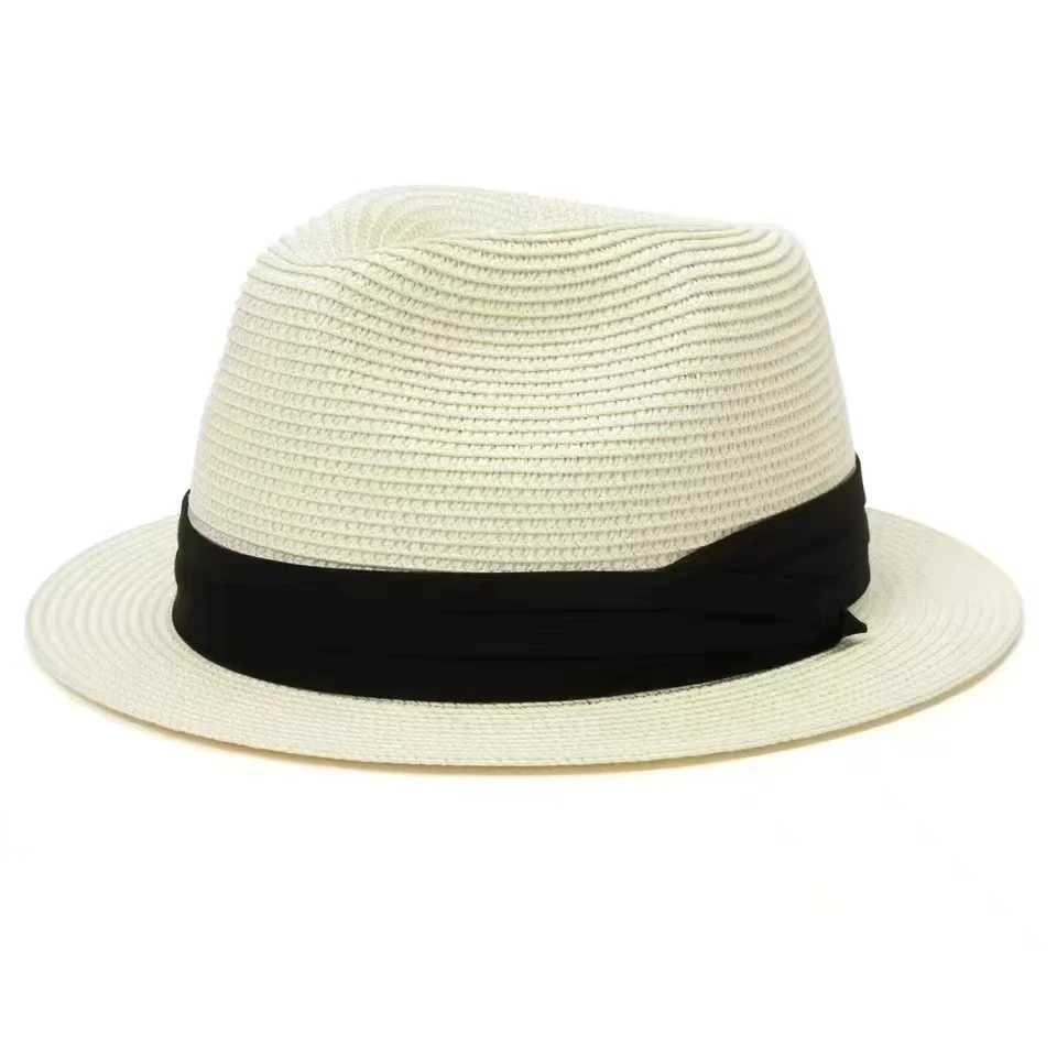 60cm Summer Fedora Short Brim Straw Hat for Men and Women Big Size Big Head Trilby Hats W250602