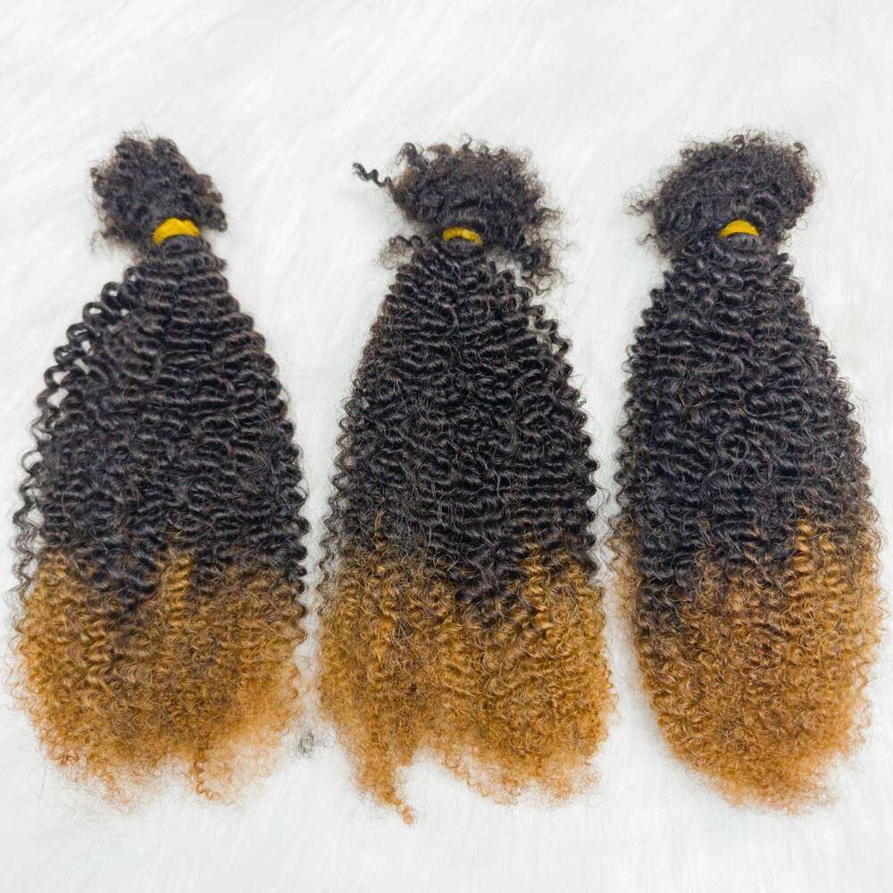16Inch Afro Kinky Curly Extension Braid Raw Virgin Unprocessed Bulk No Weft 100% Human Hair Bundles for Locs Braids