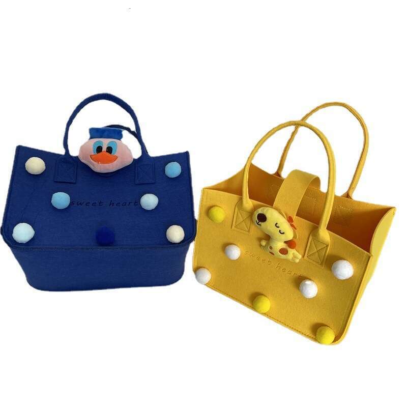 New Cute Handbag Hundred Days Banquet Gift Tote for Girls DIY Felt Cartoon Bag