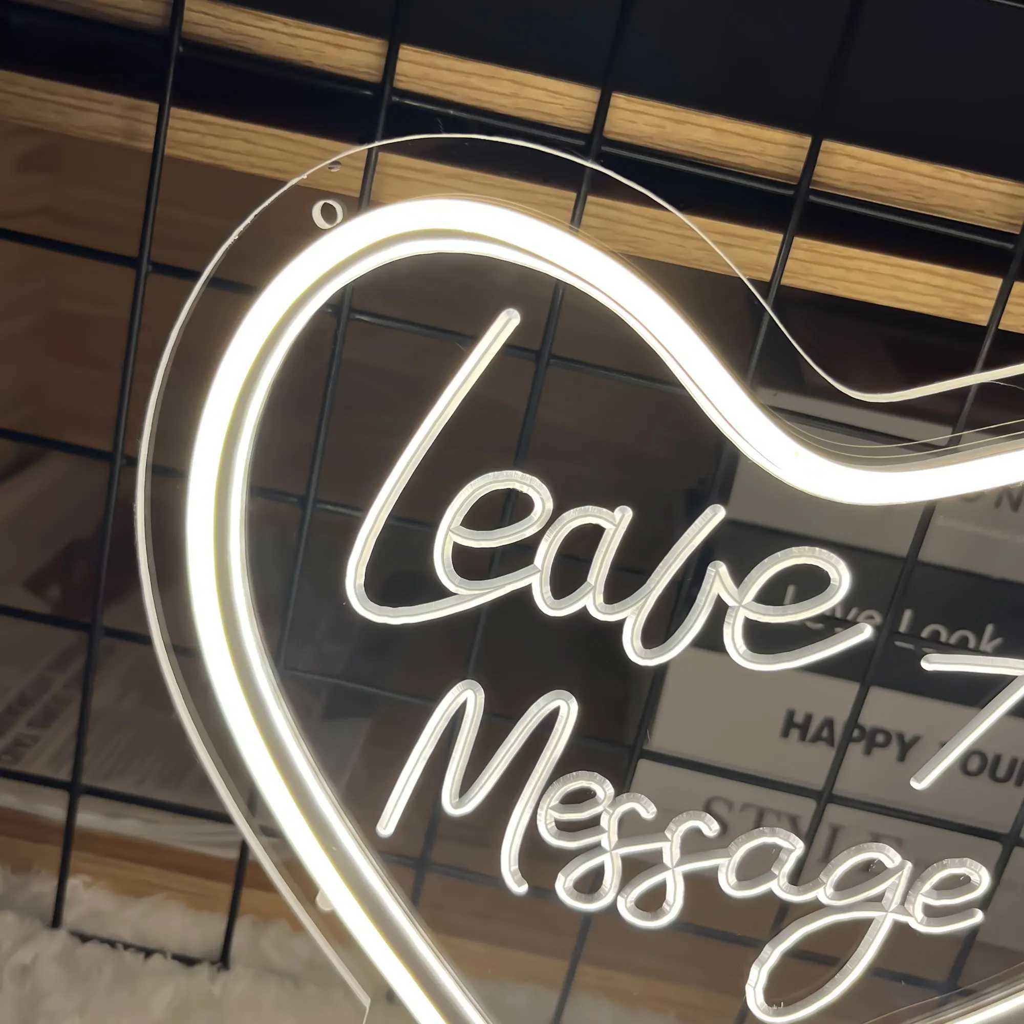 Leave A Message Neon Sign Engrave Personal Custom-tailor LED Lights For Customize Wedding Decoration Coffee Bar Wall Decors. XJ250602