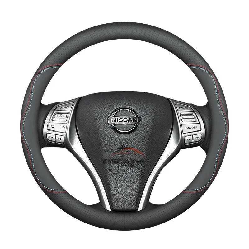 Suede Leather Car Steering Wheel Cover for Nissan 400Z Platinum Patrol Sentra Ariya Leaf Navara Frontier Kicks Auto Accessories R250603