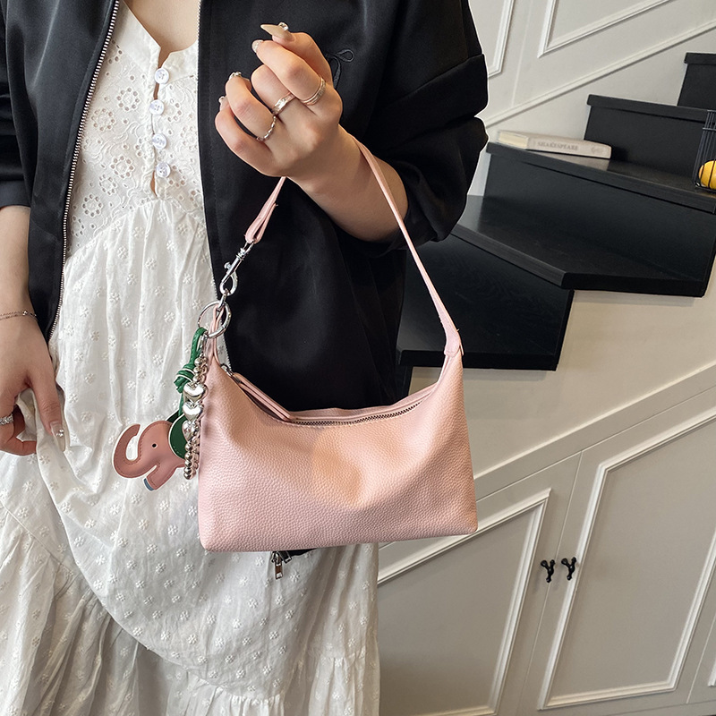 designer Minimalist Lychee Texture Underarm Small Bag for Women 2025 New Trend Spring Fashion Handbag Versatile Shoulder Crossbody Bag