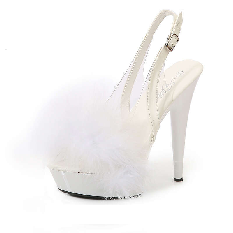 Super High Heels Maomao Hate Sky High Nightclub Stiletto Heels 13Cm Backless Sandals For Women Catwalk Pole Stage Platform High Heels