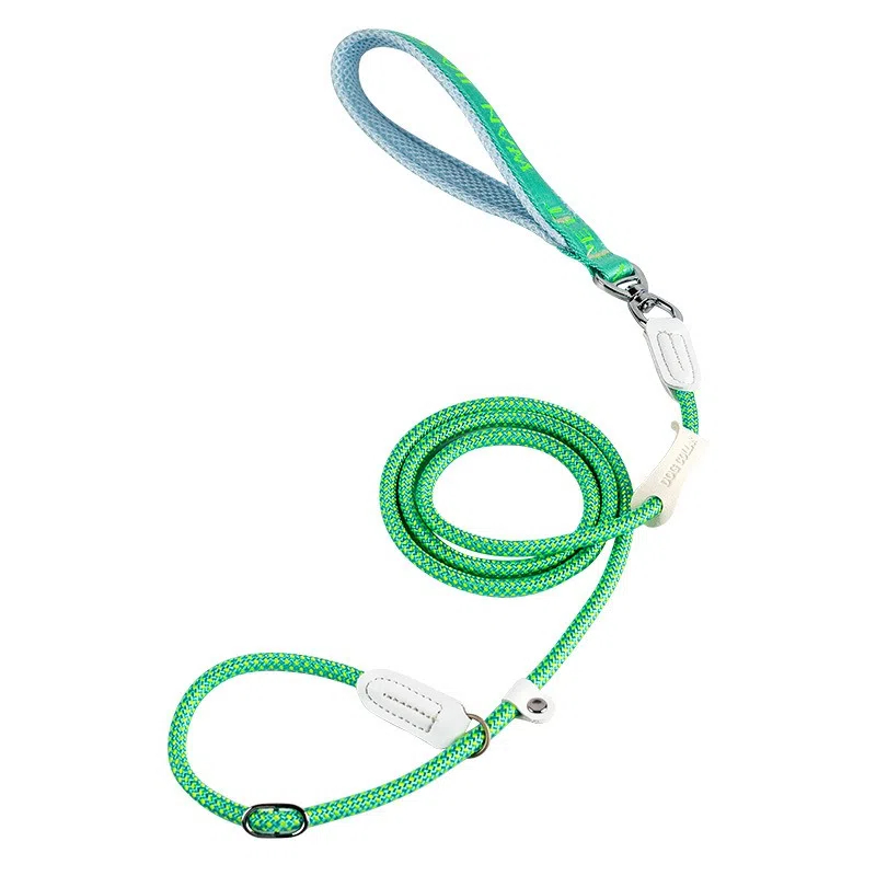 Anti-Choke Slip Lead Dog Leash - Adjustable Self-Retracting P-Chain Pet Training Leash for Outdoor Walking & Training