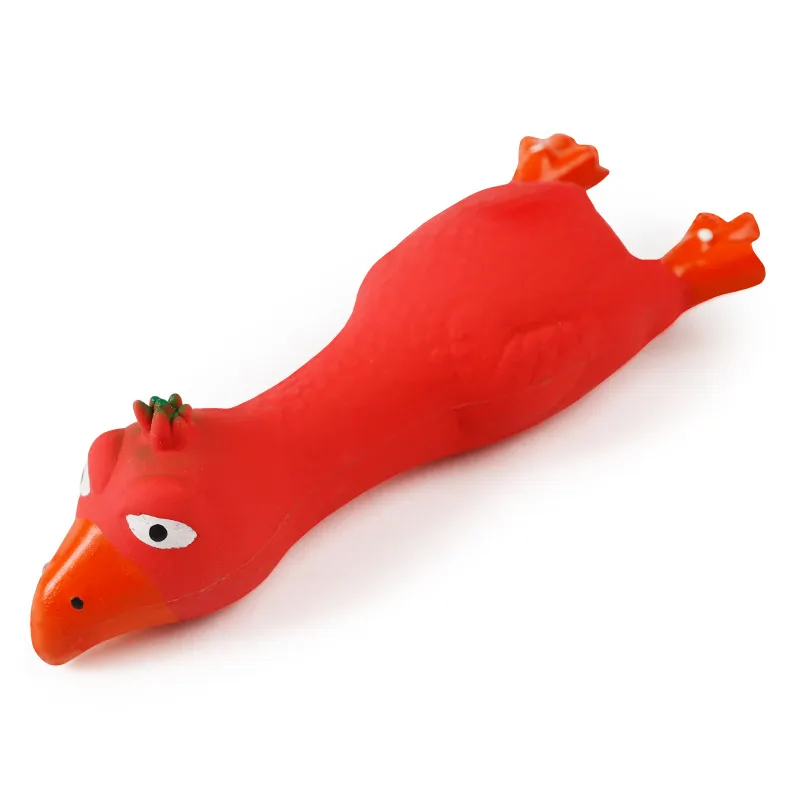 Natural Latex Pet Dog Screaming Chicken Duck Toy Squeaker Fun Sound Rubber Training Playing Toy Puppy Chewing Toy Tooth Cleaning