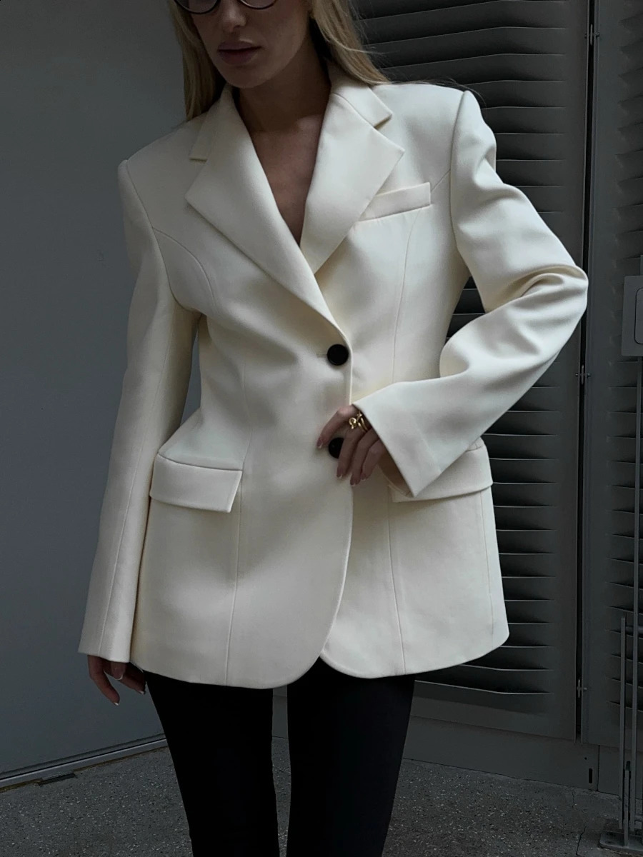 Bornladies Womens Autumn Winter Slim Waist Chic Blazer Coats Office Ladies Double Breasted Fashion Suits Jacket Women Clothing 250530