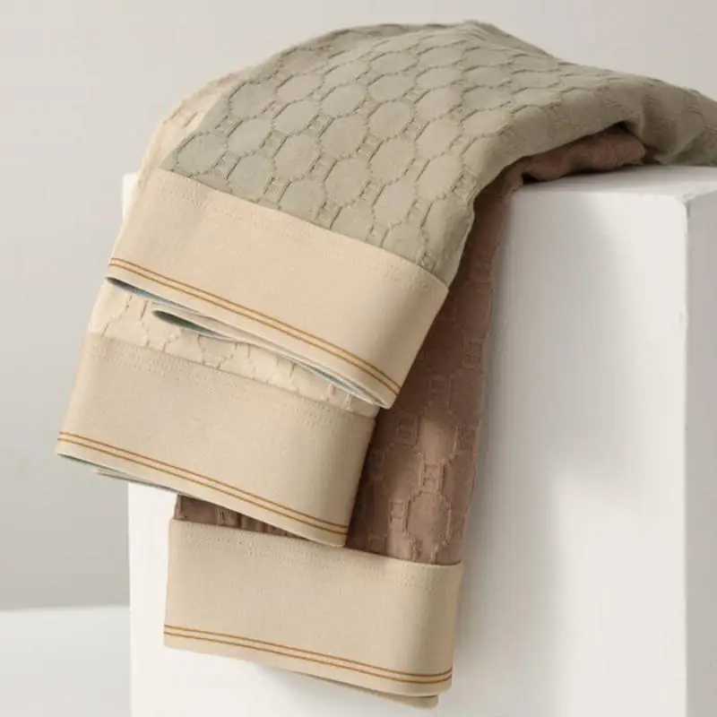 3PCS Mens Cotton Underwear Mens Jacquard Sports Briefs Loose and Breathable Underwear W250603