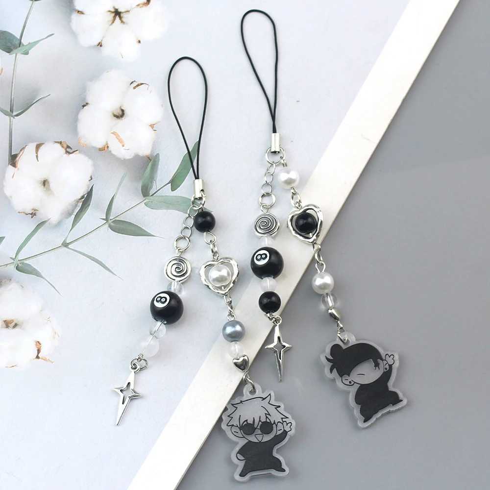 Anime Keychain Cosplay Geto Suguru Satoru Gojo Matching Jujutsu Phone Charm Accessory Pendant Keyring Bag Jewelry Gift XJ250602