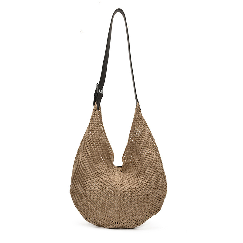 designer 2025 New Niche Ins Hollow Out Patchwork Woven Bag Summer Casual Beach Vacation Shoulder Underarm Bag