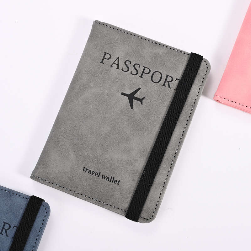 Skin Feel PU Leather Strap for Travel Abroad RFID Ticket Passport Bag Document Card Holder