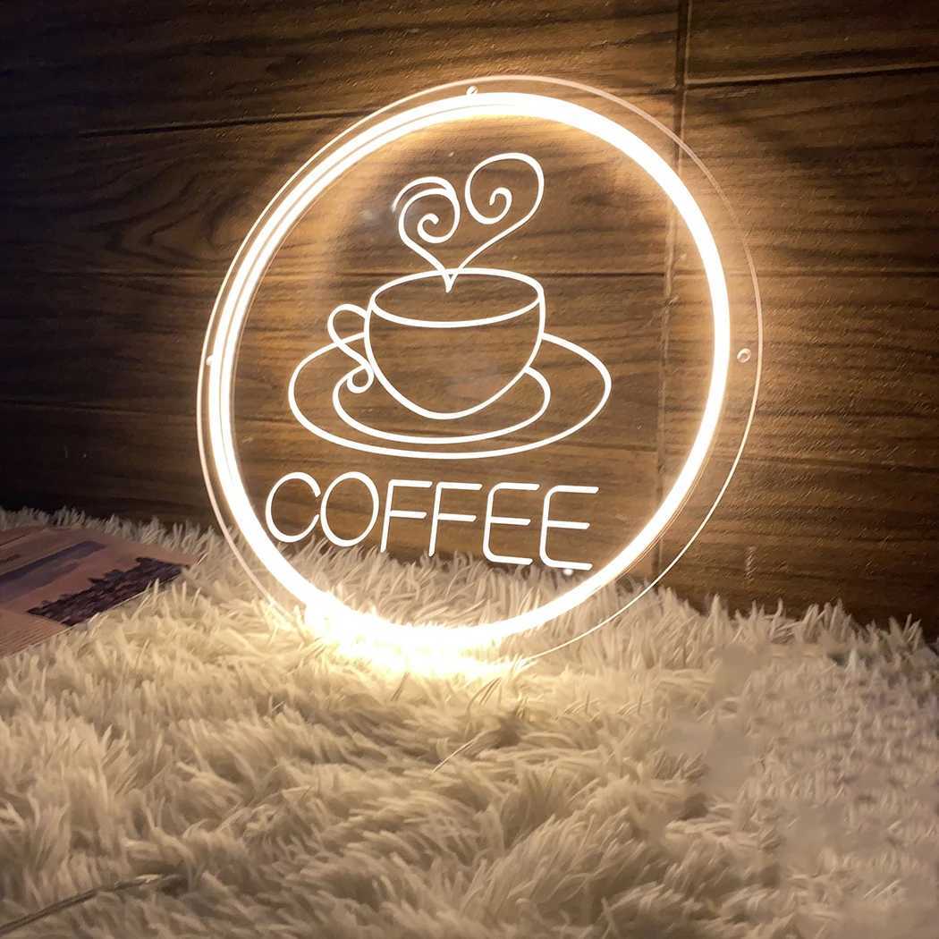 Coffee neon sign LED Neon Sign for Cafe Cafeteria Restaurant luminous business signs Home Kitchen wall decorations lights XJ250602