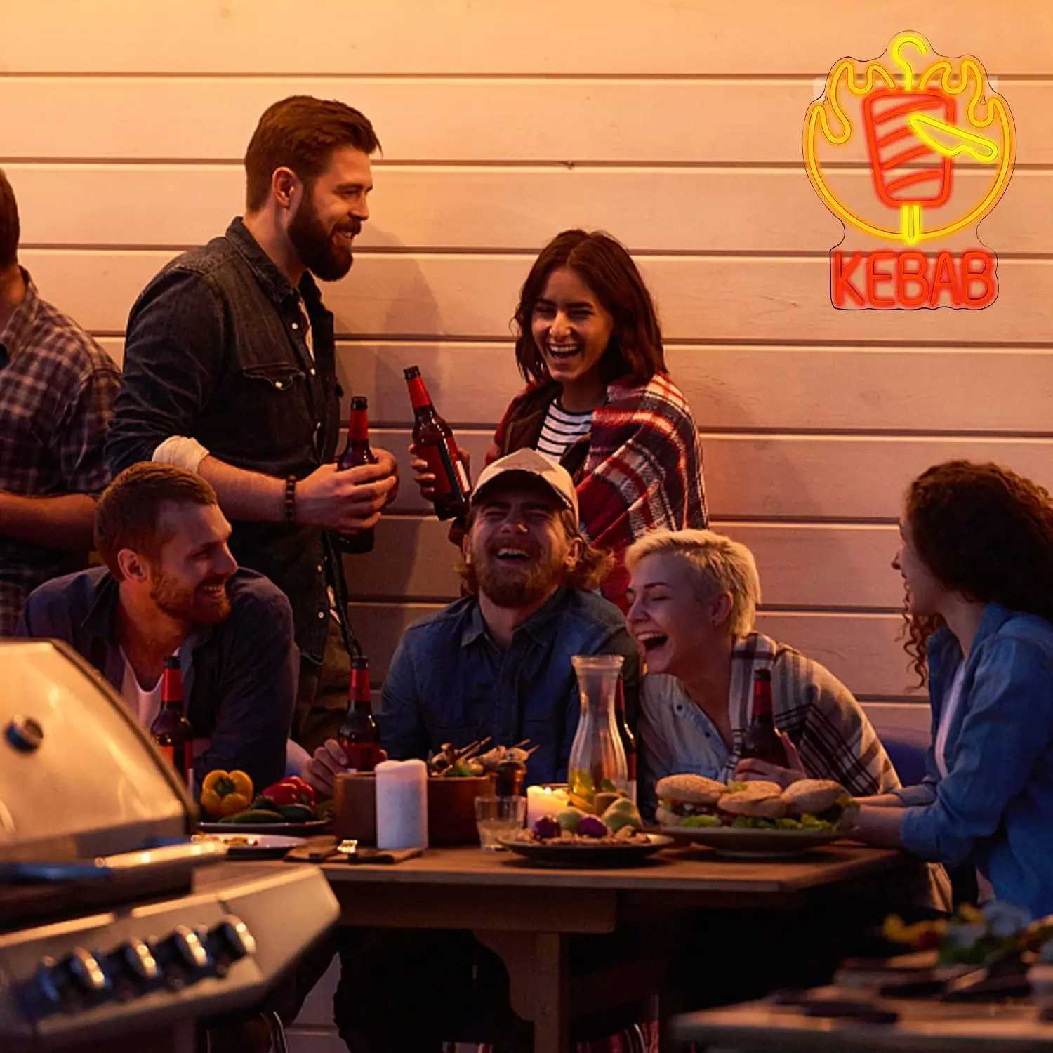 Kebab Neon Sign LED Neon Light Sign USB Powered for Game Room Man Cave Club Bar Shop Wall Birthday Halloween Party Decor GiftsXJ250602