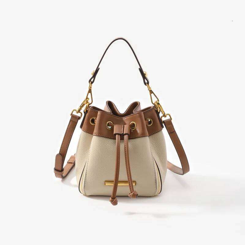 2023 Designer New Fashion Female Shoulder Cross Body Cowhide Short Handle bag Genuine Leather Women Small Bucket Bags