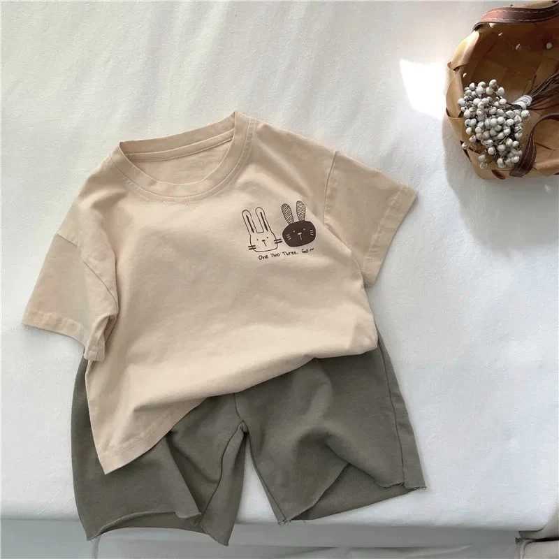 Child Costume Boys And Girls Short Sleeve Pure Cotton Tops New 2025 Summer Casual Loose Round Neck Base Shirt Thin Cotton T-shirt T250603