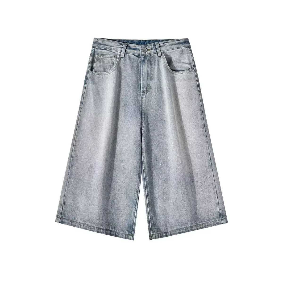 Wide-leg Seven-point Denim Shorts Mens 2025 Summer New High-end Fashion Brand Straight Casual Pants Man Jeans Y2k Clothes Baggy T250603