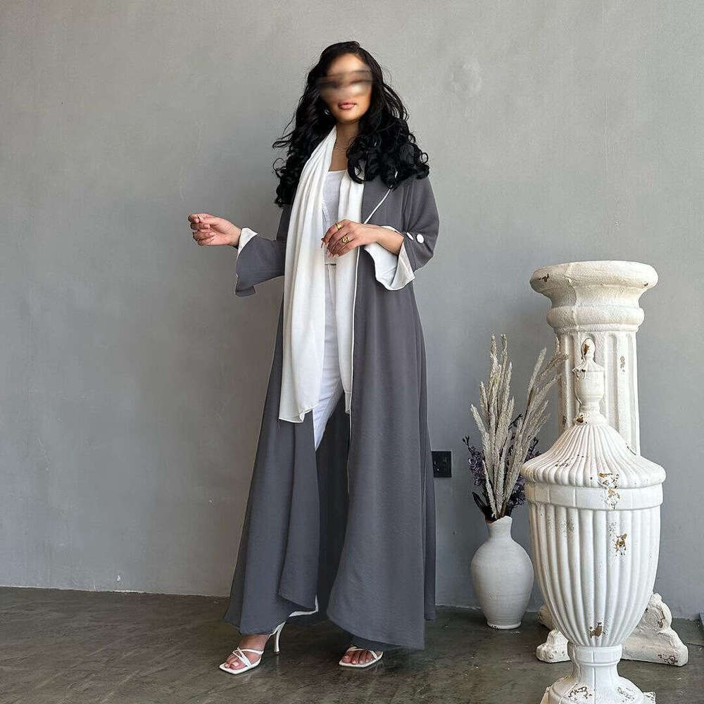 Mq081 Abaya Cardigan Long Women's Dress Autumn Winter Dubai Elegant Robe B5