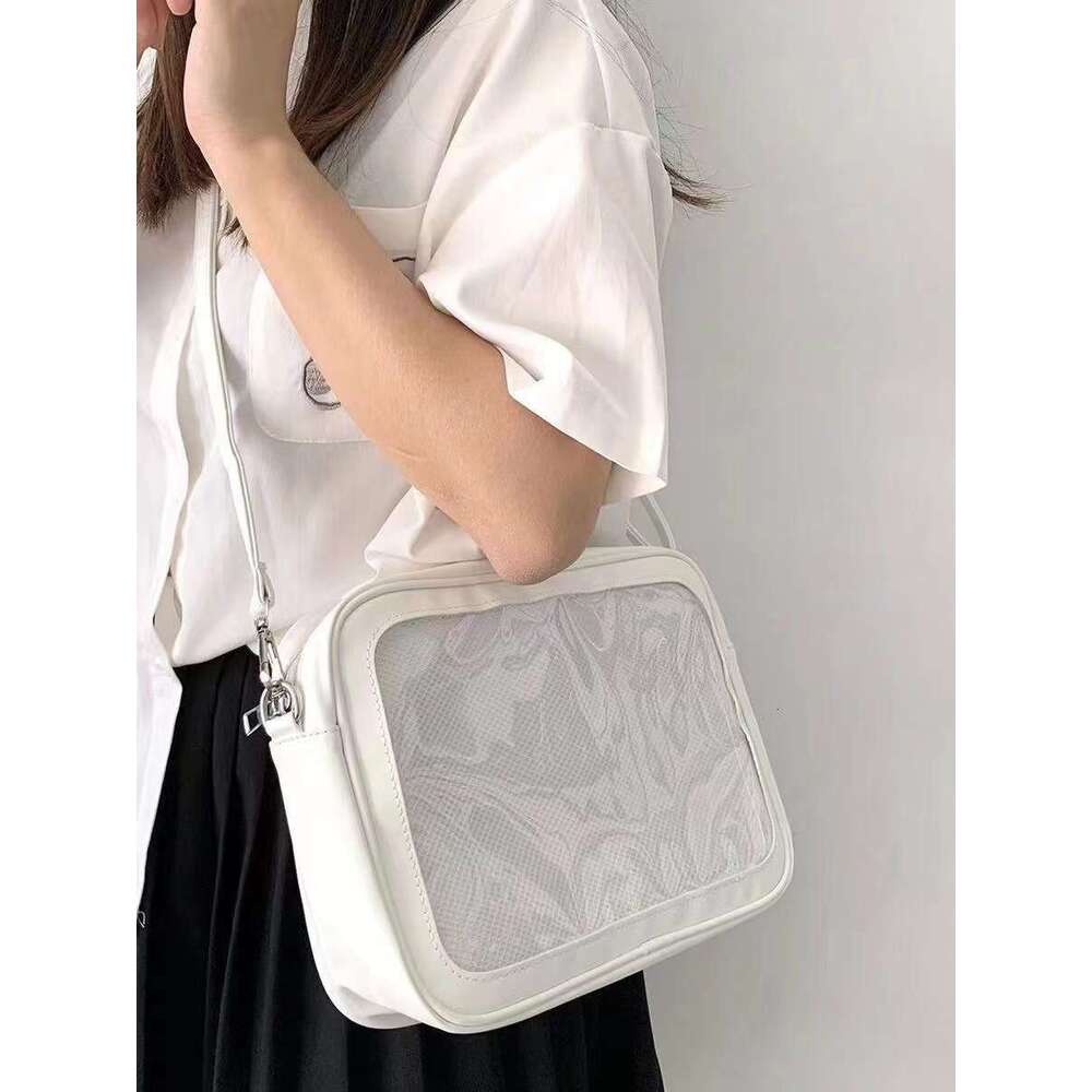 2024 New Niche Design Transparent Anime Pain Versatile Large Capacity Simple Handbag Shoulder Crossbody Bag for Women