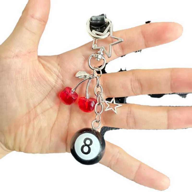 Elegant Fruit Cherry High-end Pendant Sports Billiards Academy Wind Bag Keychain Jojo Bizarre Adventure XJ250602