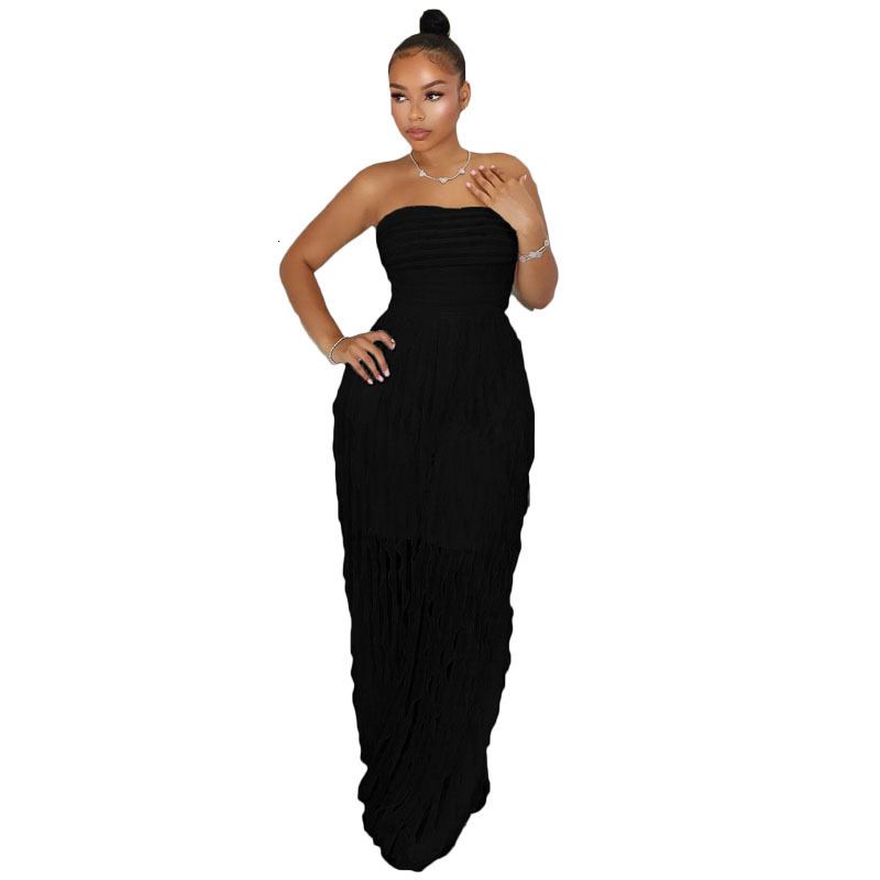 women's wear 2024 New Fashion Women's Sexy Strapless Waist-Cinching Sleeveless Wide-Leg Jumpsuit