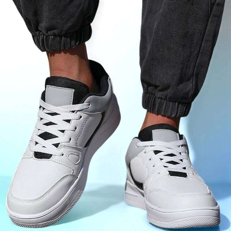 Men's Modern White Casual Breathable Structure Fashionable Street Running Shoes Fiess Training Cushioning Soles Sneakers