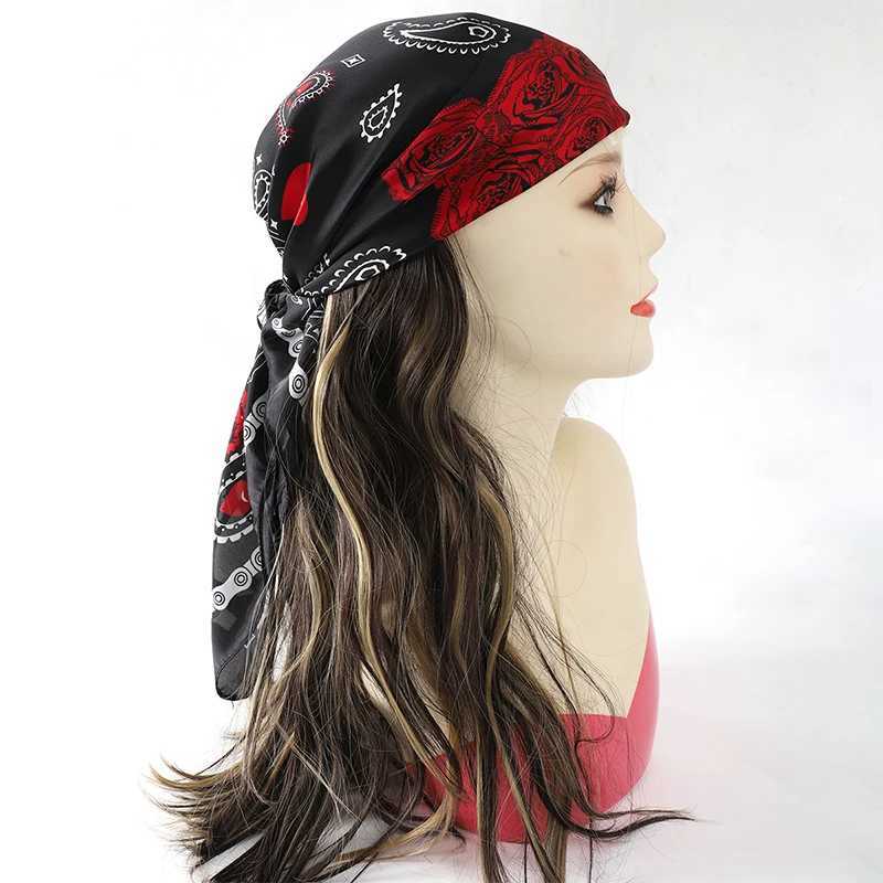 Luxury Brand Silk Shawl Square Scarf For Women Satin Hijab Fashion Wraps Neckerchief Female Hair Bands Ribbon Headband Bandana W250602