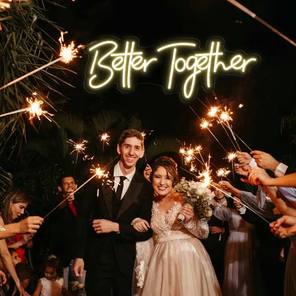 Better Together Neon LED Sign For Wedding Neon Light Sign Party Room Decor Mr And Mrs Neon LED Lights Bedroom Wedding Decoration XJ250602