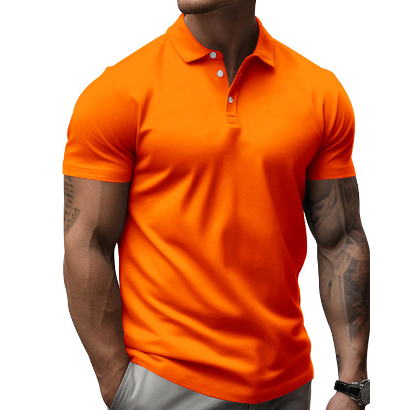polo shirt mens designer polo Men's Polo Shirt Short Sleeve Plus Size Loose Fit Collared Solid Color T Shirt