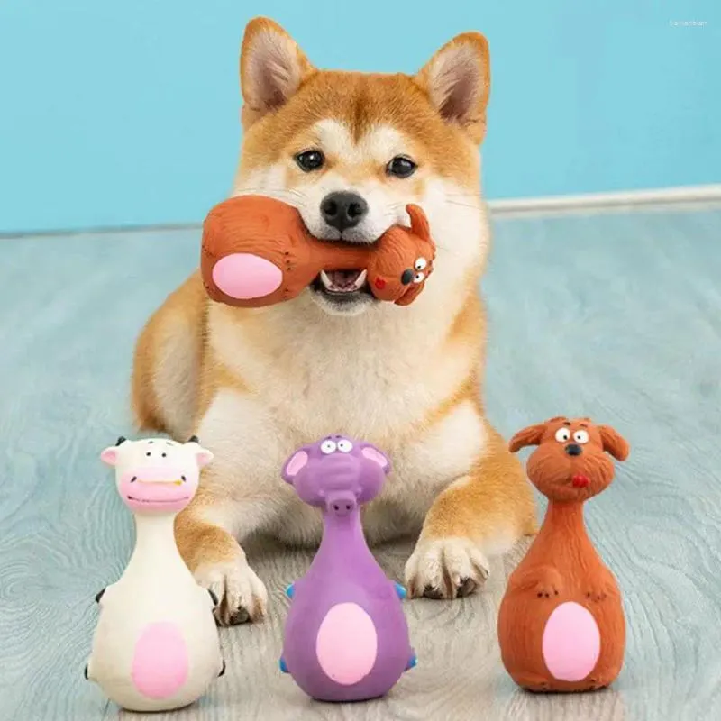 Sound Squeaky Dog Latex Toys Elephant Cow Animal Chew Pet Rubber Vocal For Small Medium Dogs Bite Resistant Interactive