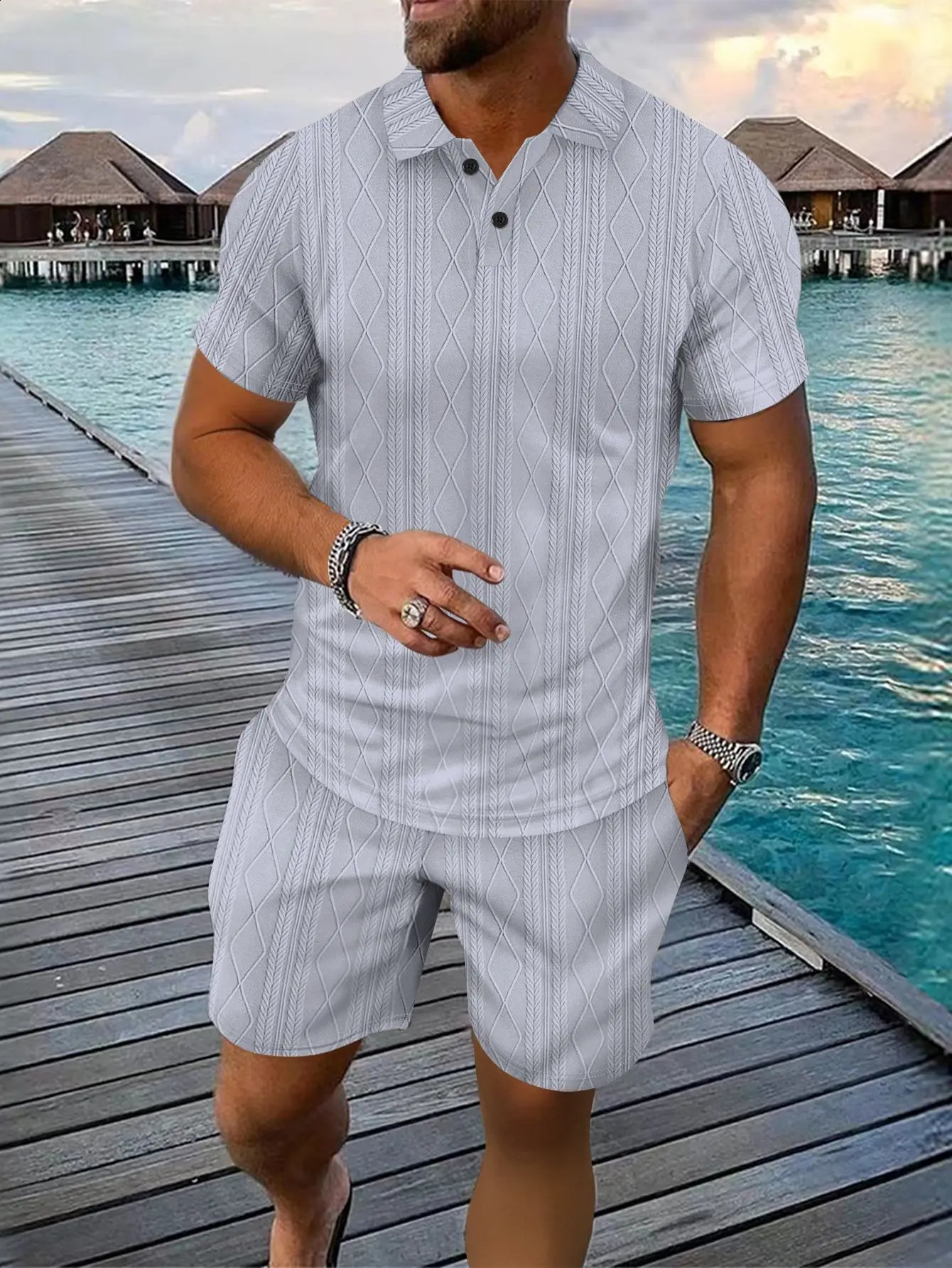 Summer 2025 collection European and American fashion lapel Mens POLO shirt Jacquard Casual shortsleeved Shorts 250530