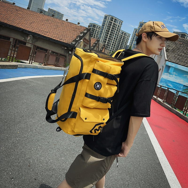 Outdoor Trendy Color-Block Multifunctional Travel Dry and Wet Separation, Fashionable Gym Bag with Shoe Compartment, Large Capacity Backpack