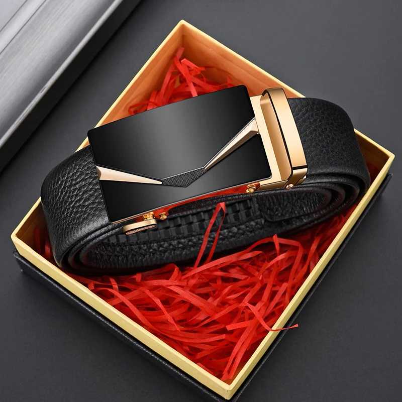 The new mens high quality leather belts luxury fashion straps automatic buckle leather on the second floor (Not to bring a gift) XJ250602