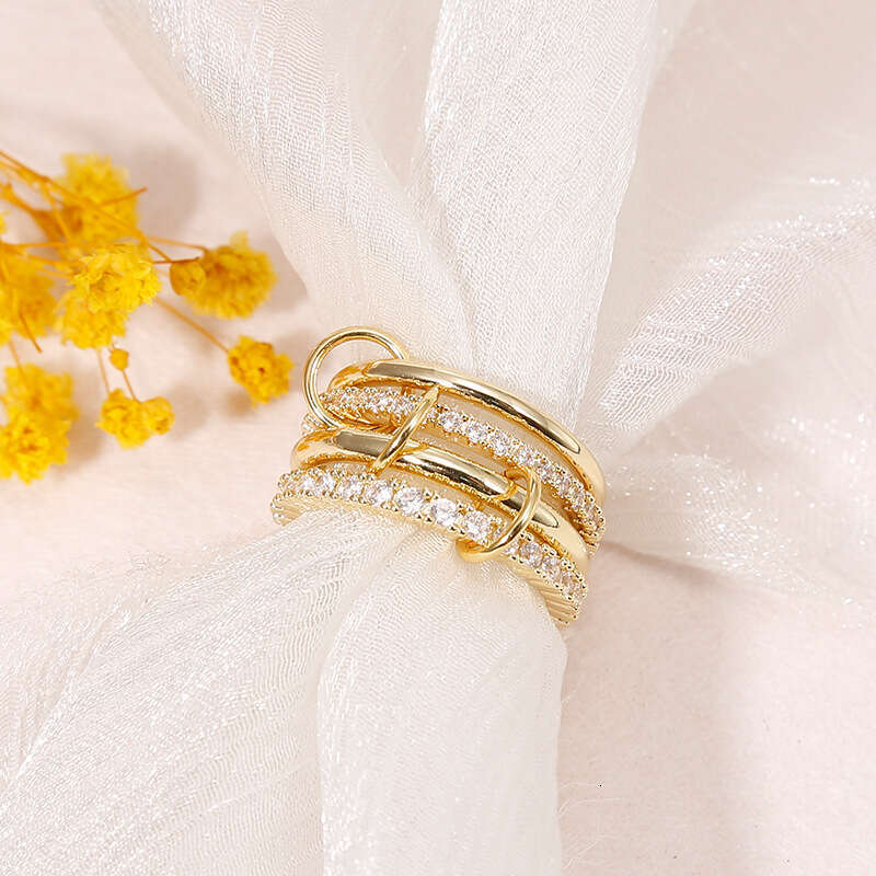 New Multi-layered Zircon High-quality Versatile Creative Ring