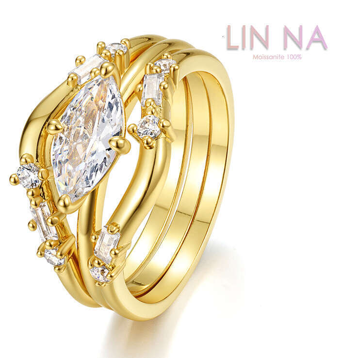 Moissanite S Sterling Silver Set Oval Luxury Combination Ring temu