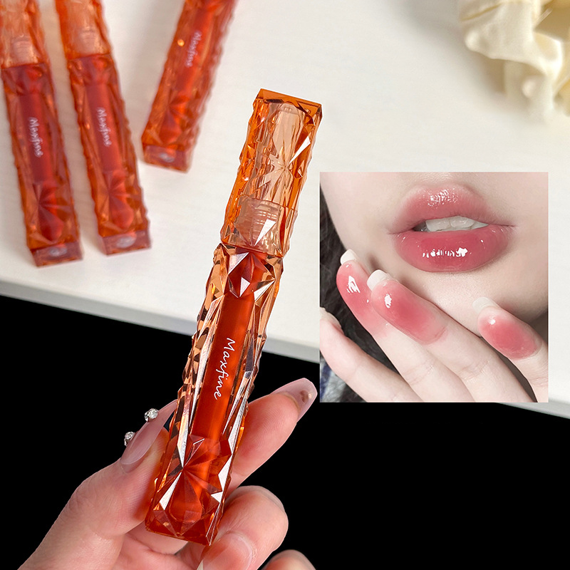Maxfine Mirror Lipstick Natural Moisturizing Transparent Hydrating Lip Color Highlighting Water Glow Lipstick