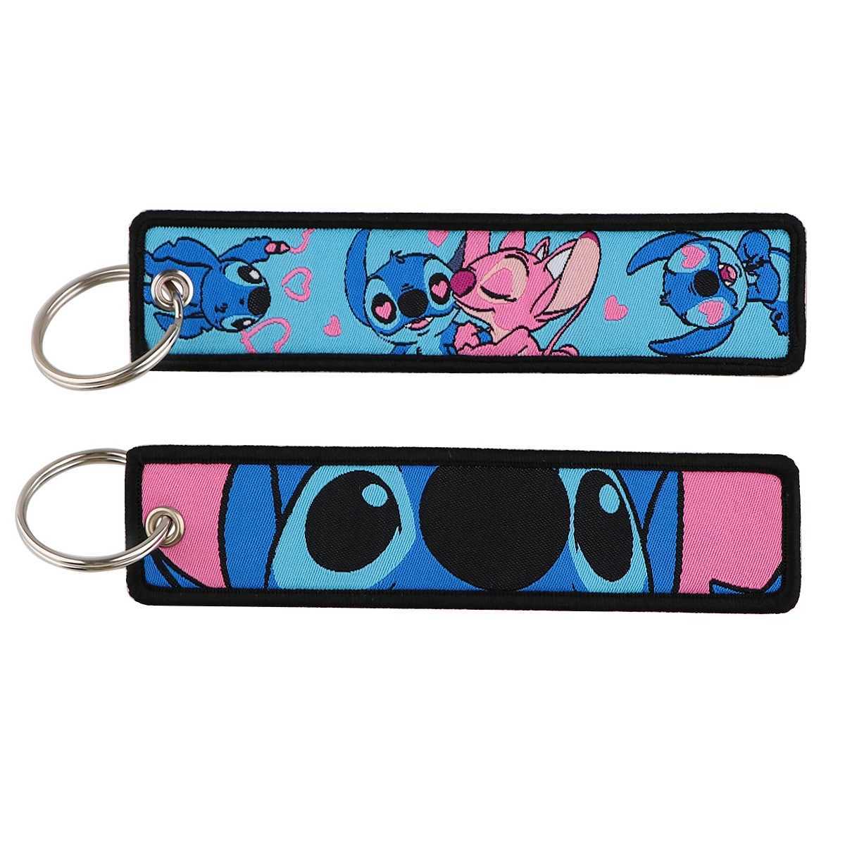Cute Stitch Keychains Key Tag Blue Alien Keyrings for Car Keys Bags Women Men Kids Accessories Gift Keychain Keyring Jewelry XJ250602