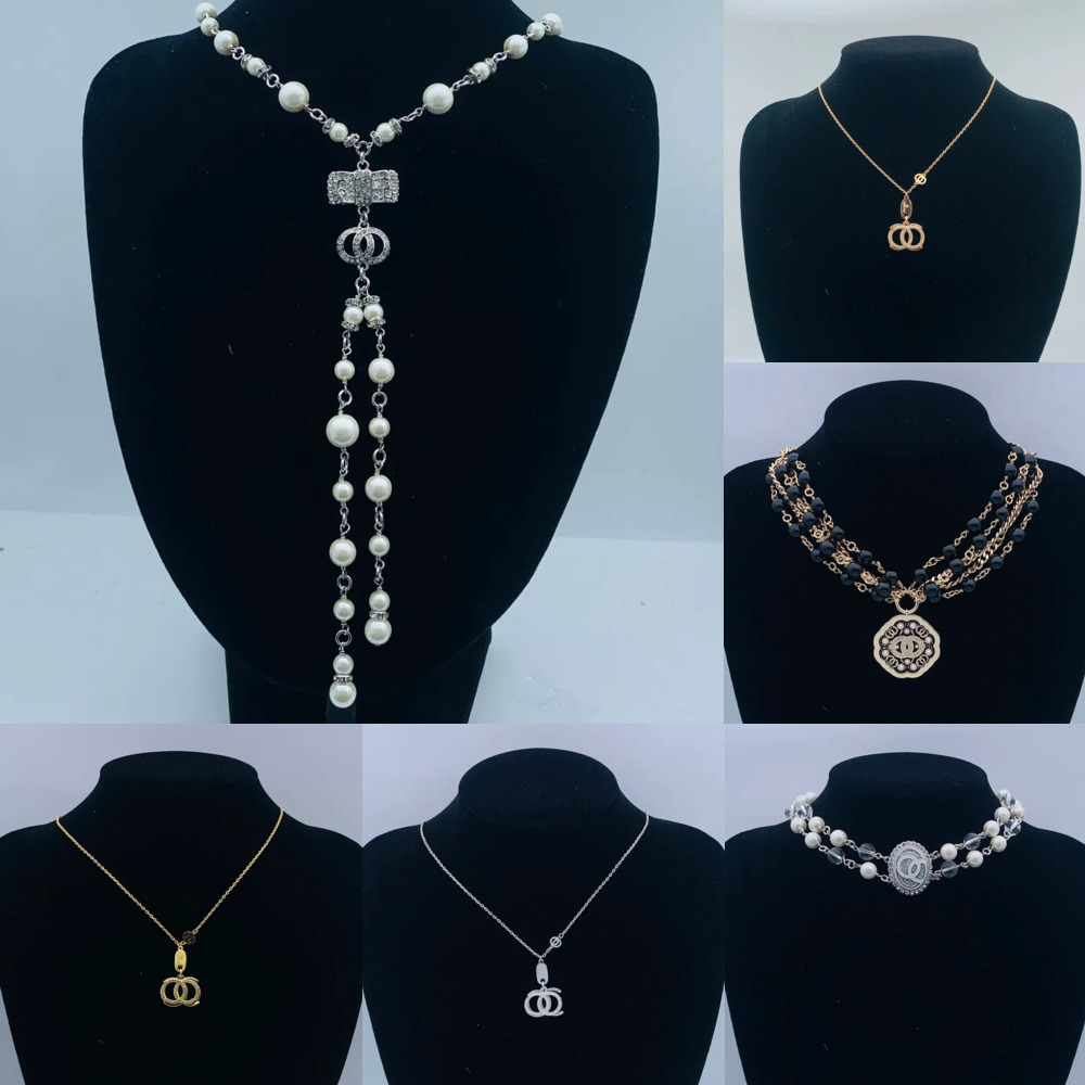 High-quality Chunky Choker Chains with Pearl Copper Necklace Inlay Crystal Designer Letter Pendants for Women Charms Timeless Jewelry Necklaces wanli128