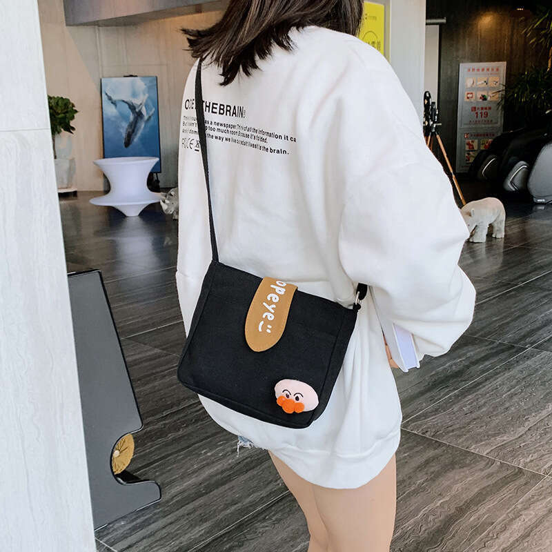 Spring New Small Ins Super Popular Women Canvas Tote Korean Style Shoulder Crossbody Bag
