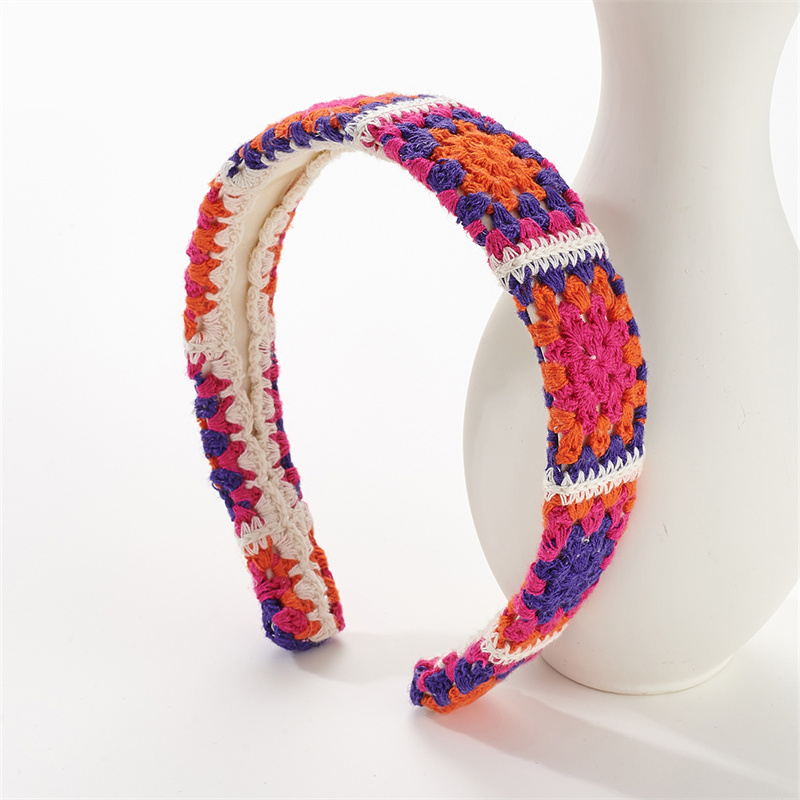 New holiday style knitted hair bands flowers hollow women's French headband rustic style hair accessories