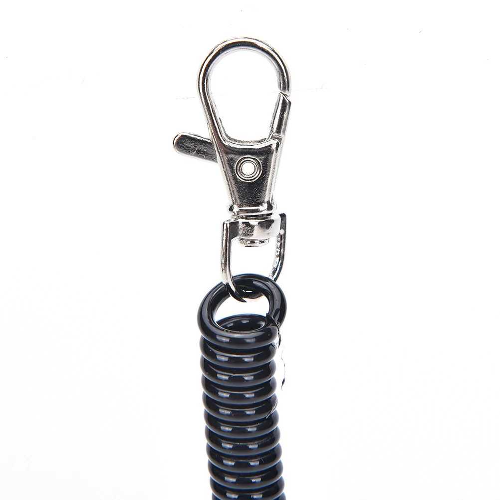 2Pcs Plastic Black Retractable Spring Coil Spiral Stretch Chain Keychain Key Ring For Men Women Key Holder Keyring GiftsXJ250602