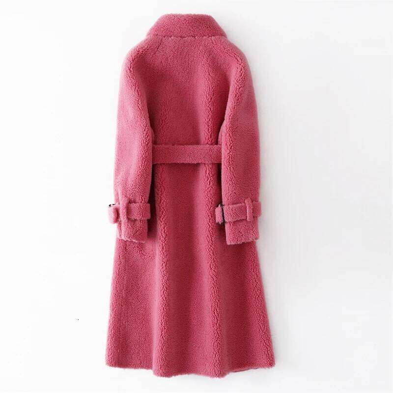 Autumn Winter Women Wool Fur Coat Korean New Fashion Button Pocket Granules Sheep Shearing Jacket Ladies Long Overcoat Tide H477